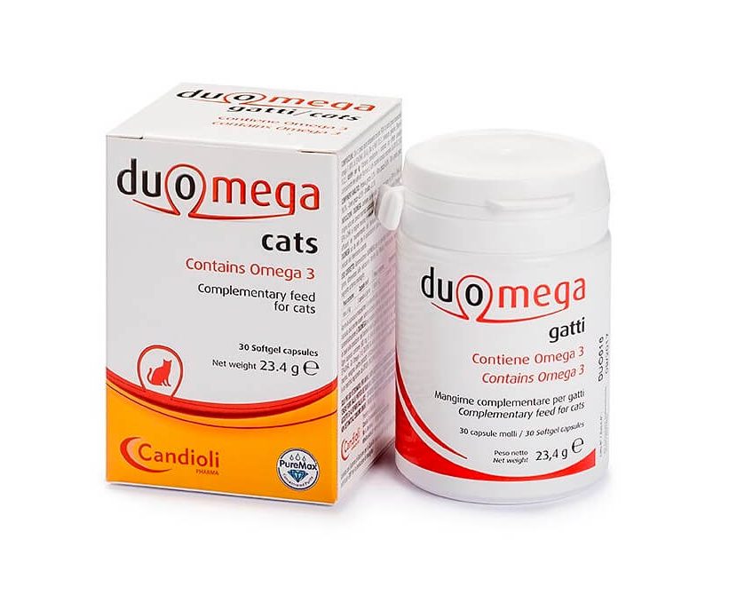 Duomega Cat piemērota gan pieaugušiem kaķiem, gan kaķēniem un kucēniem.