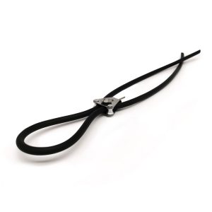 Gumijas žņaugs ar metālā fiksāciju, melns